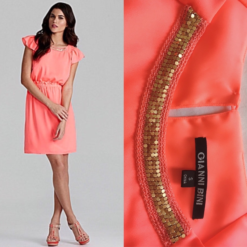 Gianni Bini Rosalind Dress Neon Pink